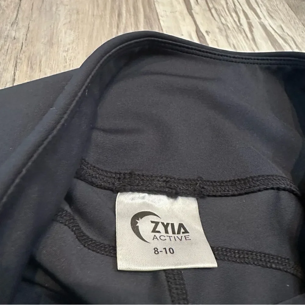 ZYIA High Rise Legging Womens Size 8-10 Side Pockets Yoga Run Gym Casual_3